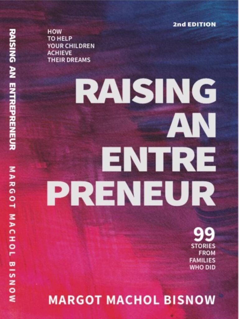 A book cover with the title raising an entrepreneur.